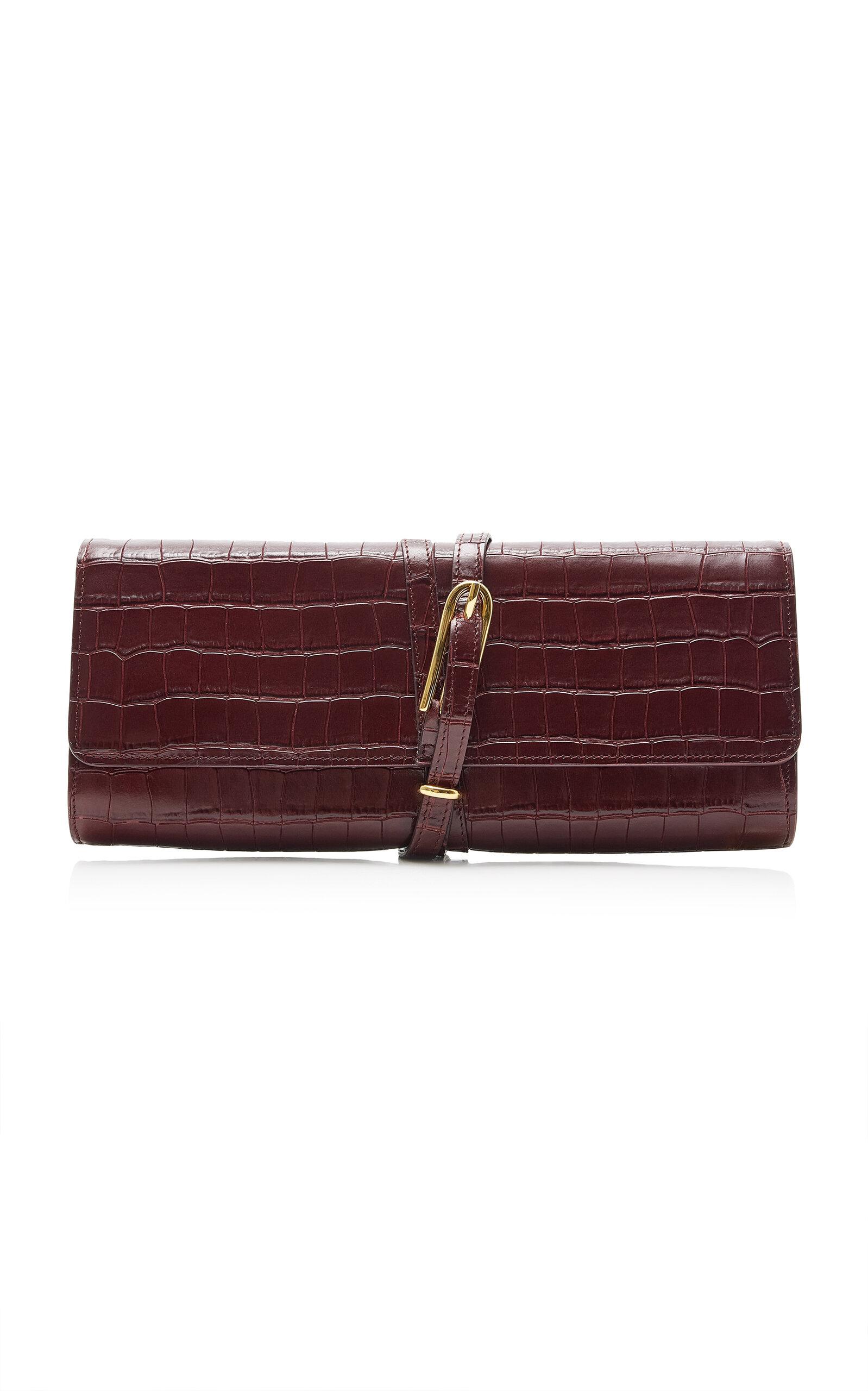 Liffner Belted Croc-Embossed Leather Clutch - Moda Operandi by LIFFNER