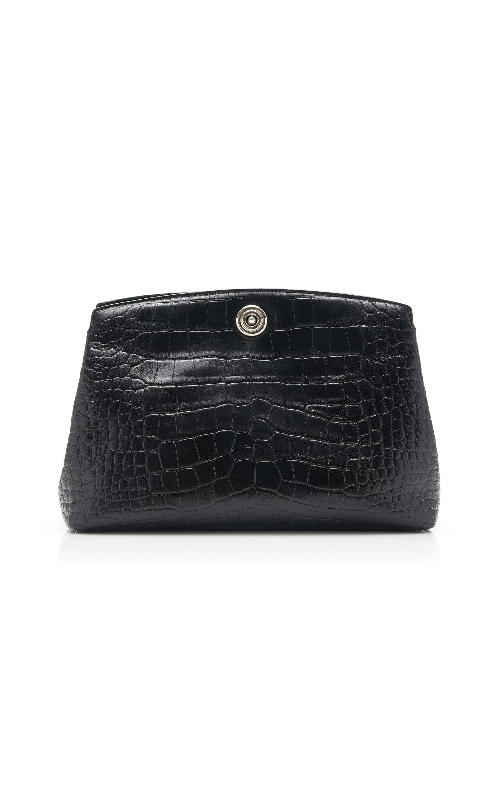 Liffner Pushlock Croc-Embossed Leather Clutch - Moda Operandi by LIFFNER