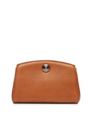 Small Pushlock Leather Clutch by LIFFNER