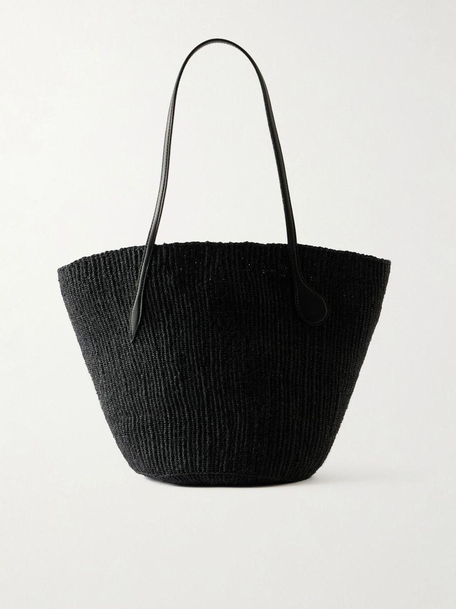 Sprout leather-trimmed sisal tote bag by LIFFNER