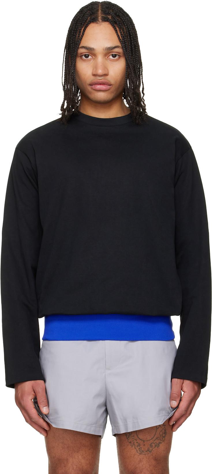 Black Contrast Waistband T-shirt by LII