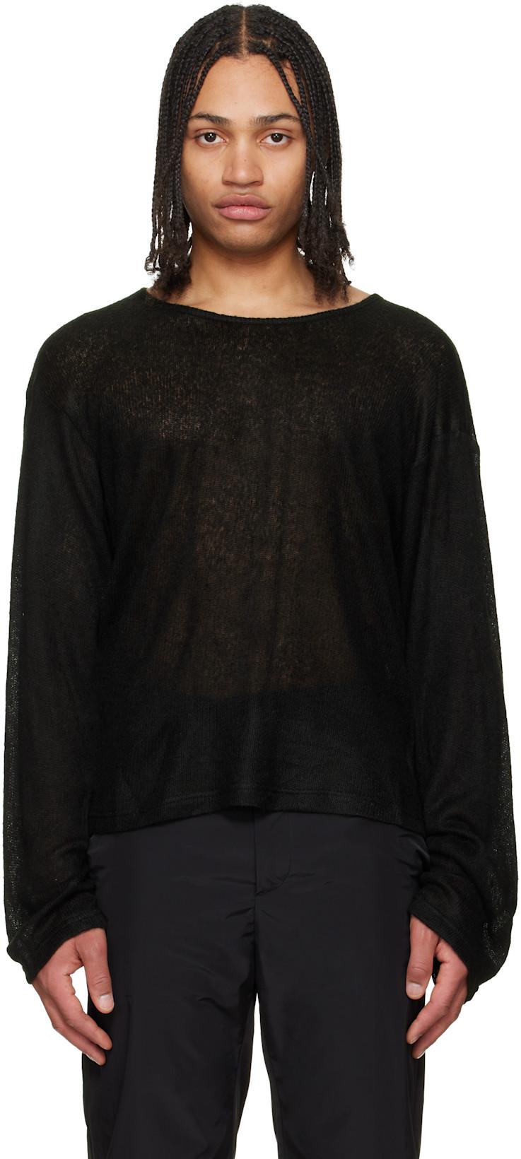 Black Open-Knit Sweater by LII