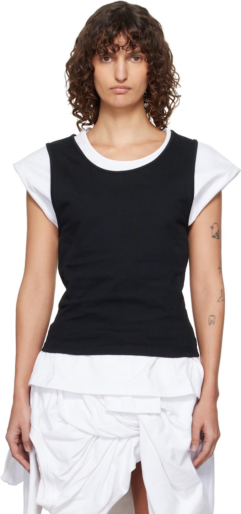 Black & White Tank-Layer T-shirt by LII