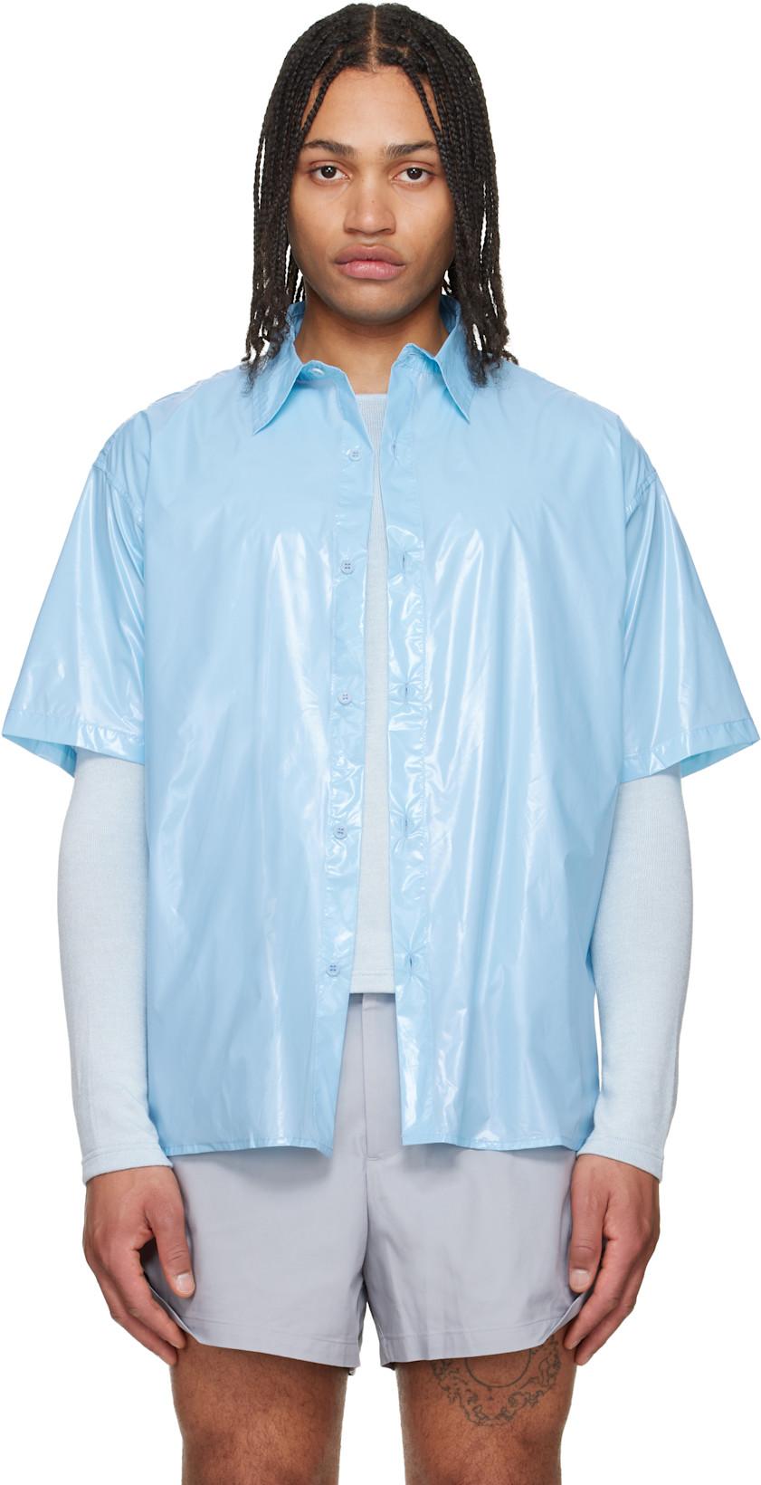Blue Gloss Short-Sleeve Shirt by LII