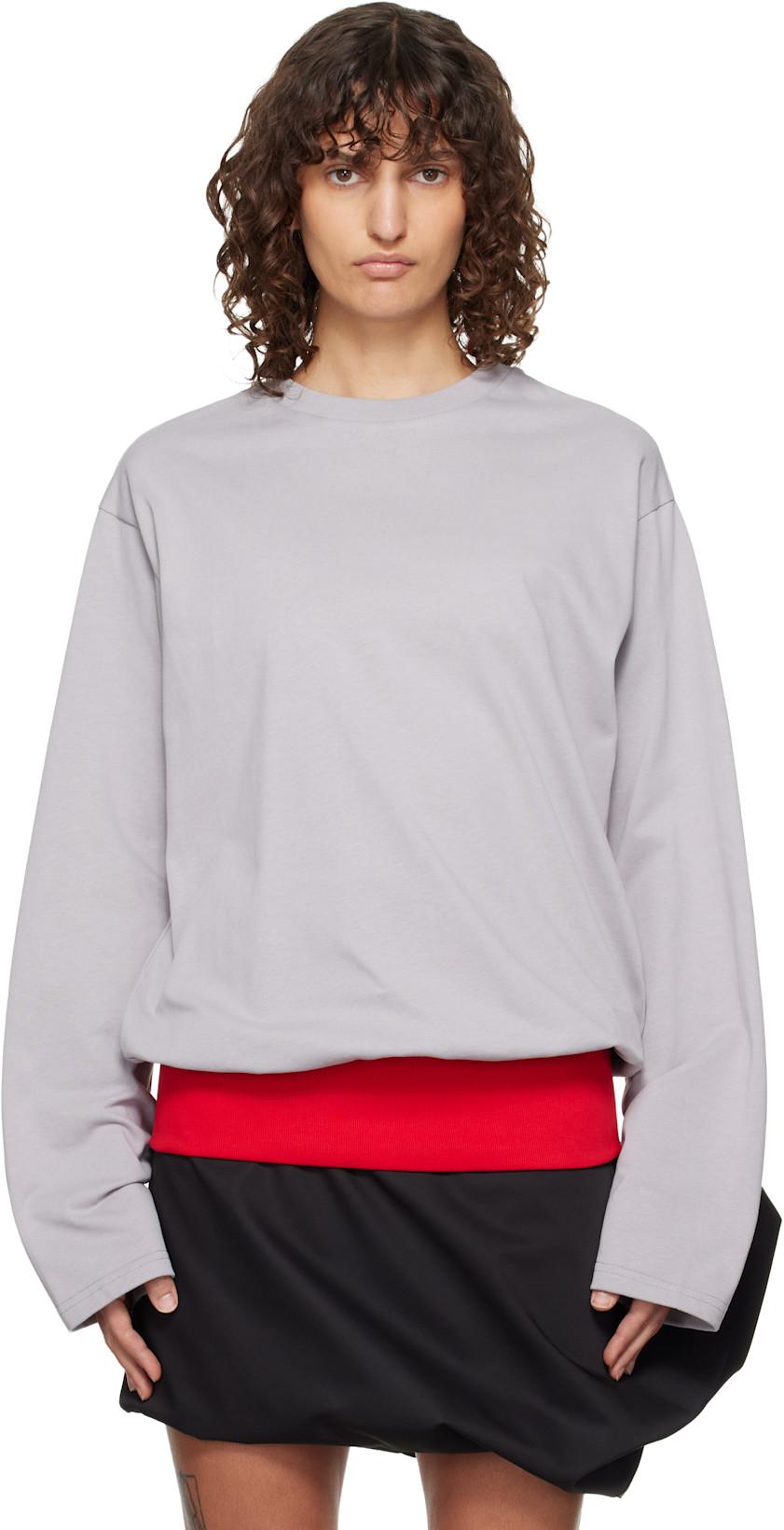 Gray Contrast Waistband T-shirt by LII
