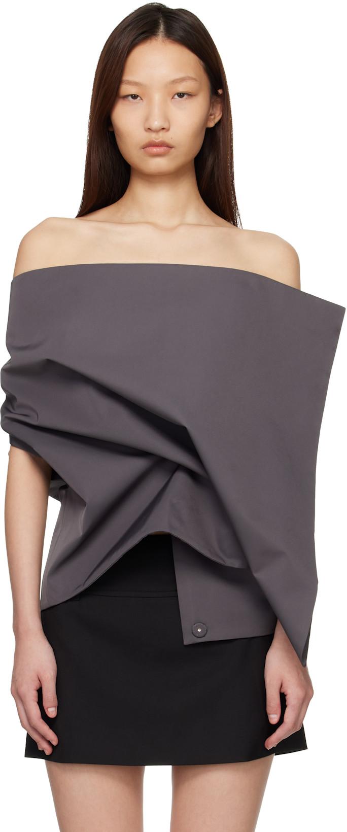 Gray Extended Square Top by LII