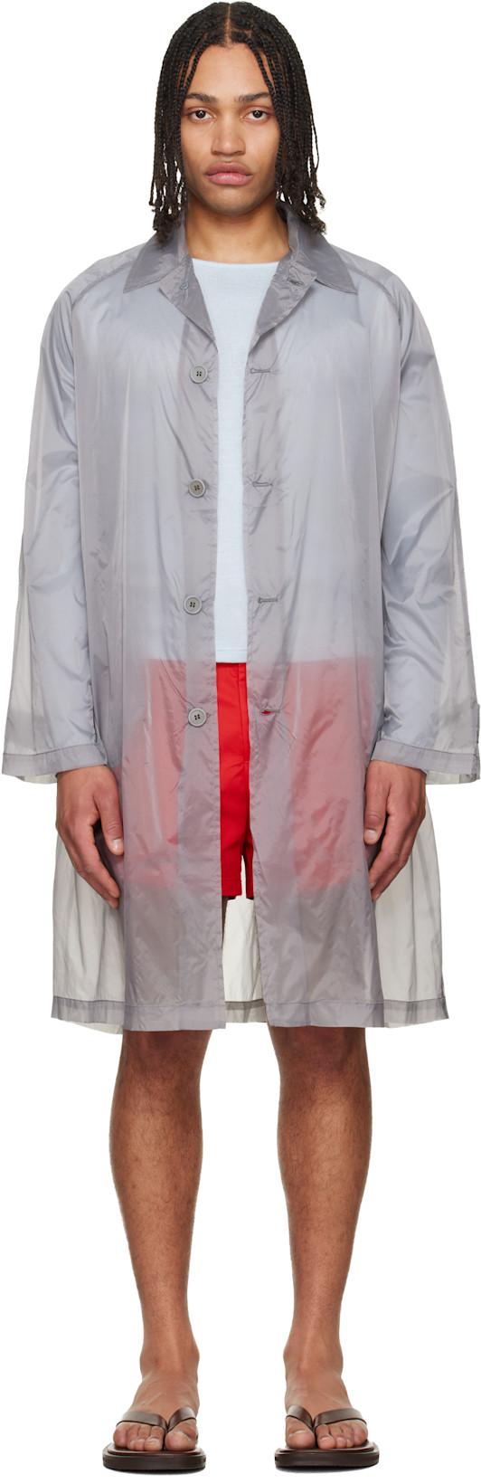 Gray Sheer Trench Coat by LII