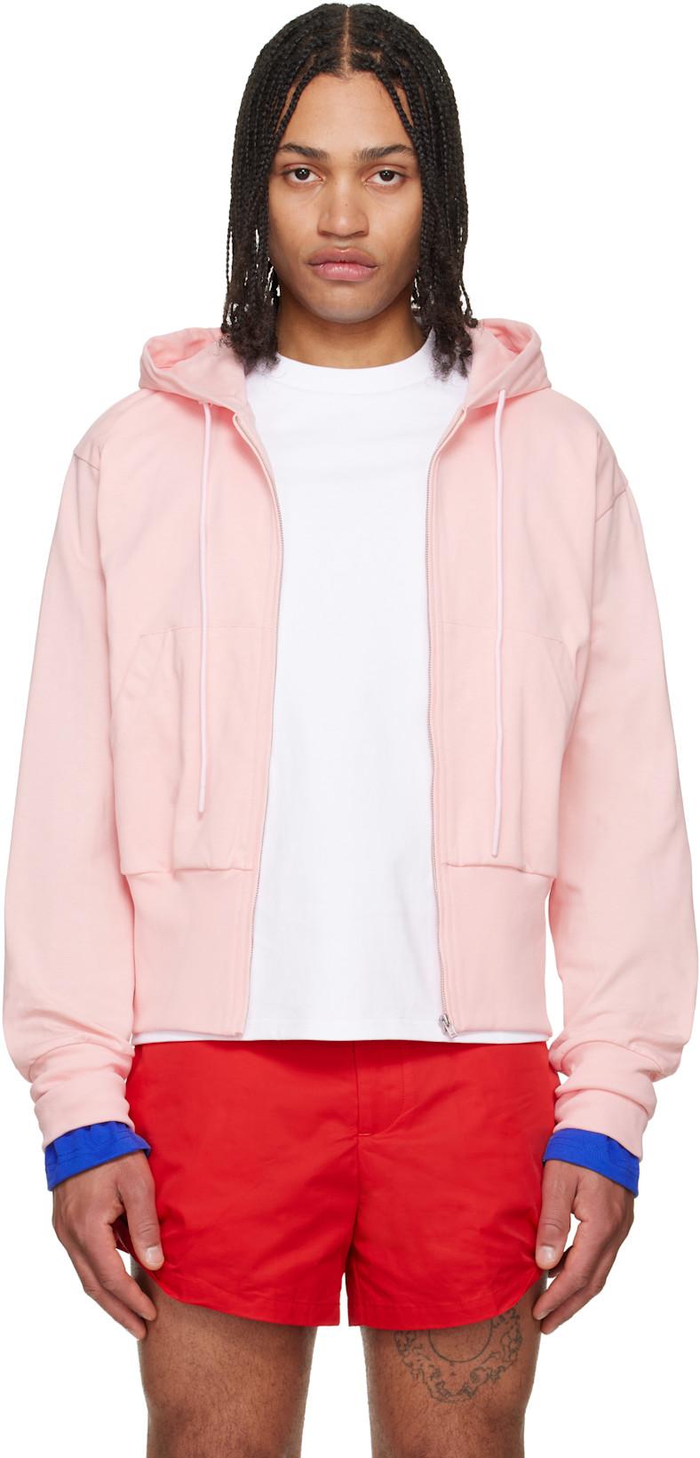 Pink Wide Band Zip-Up Hoodie by LII