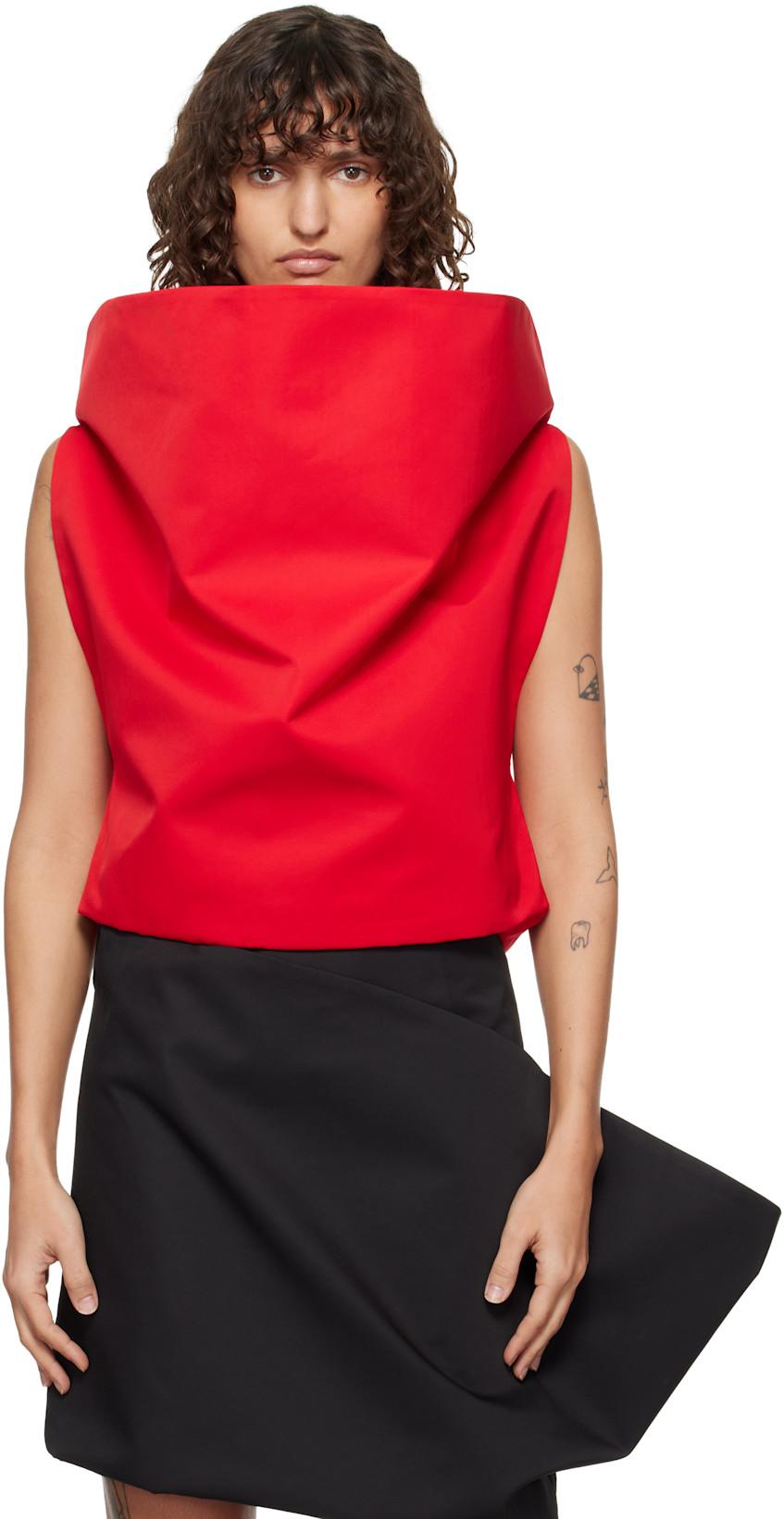 Red Extended Cone Top by LII