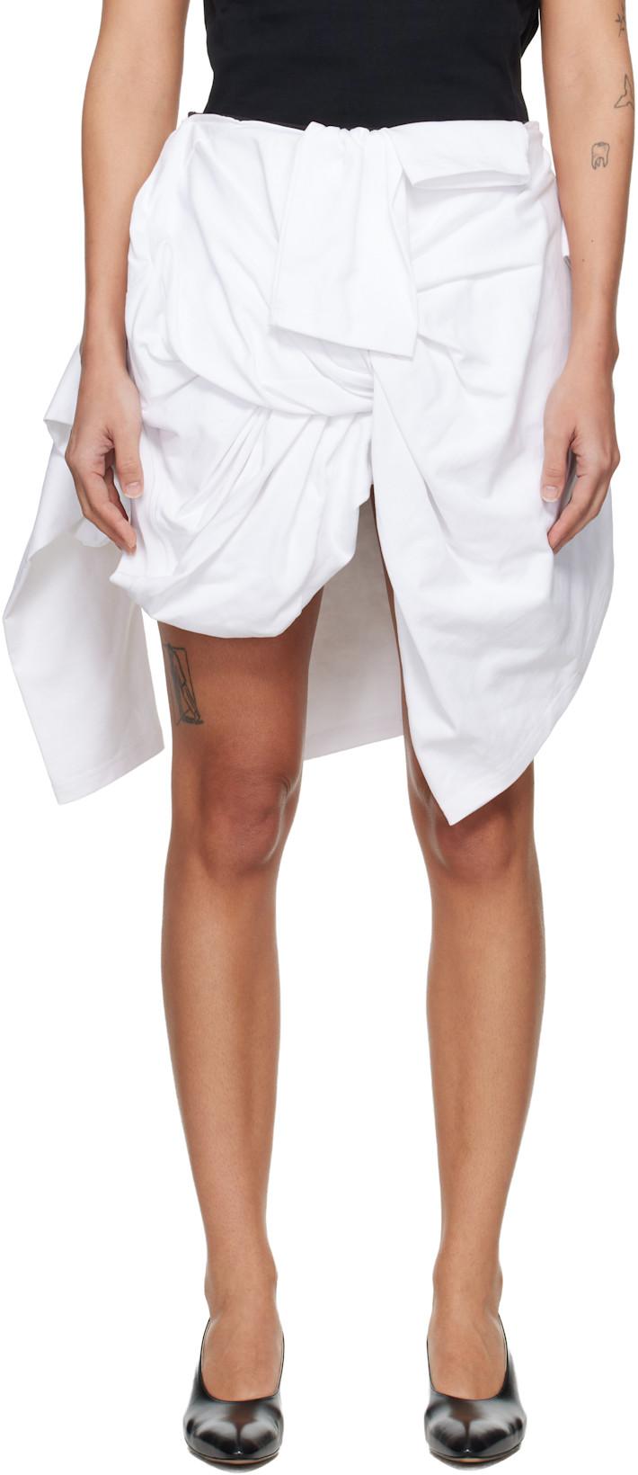 White 'T-shirt' Miniskirt by LII