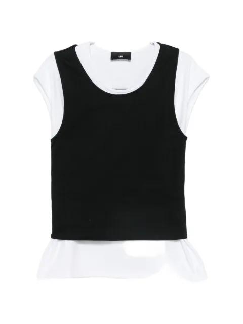 layered-design cap-sleeve T-shirt by LII