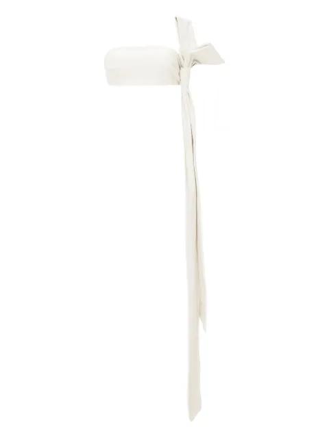 bow-detail strapless top by LIKA