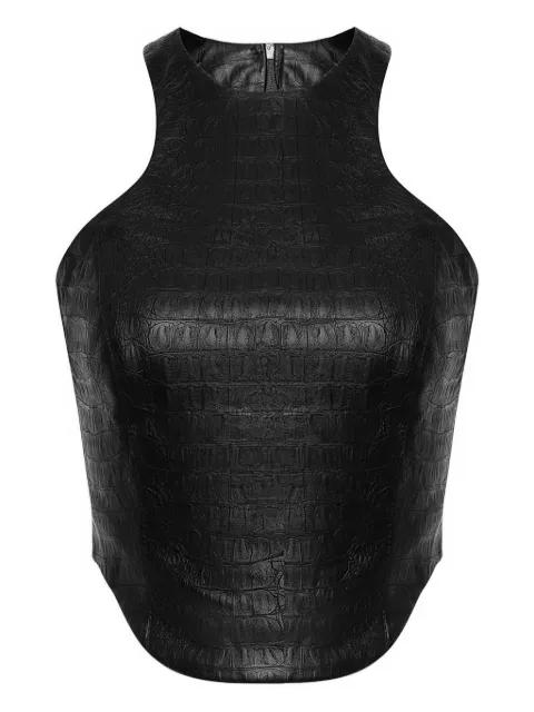 crocodile-effect zip-fastening top by LIKA