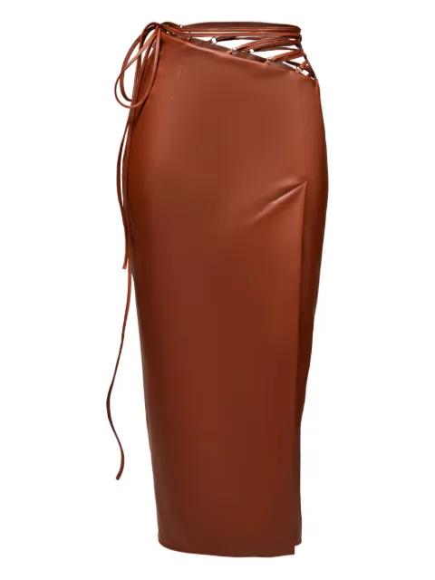 lace-up midi skirt by LIKA