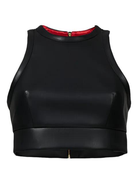 zip-fastening cropped tank top by LIKA
