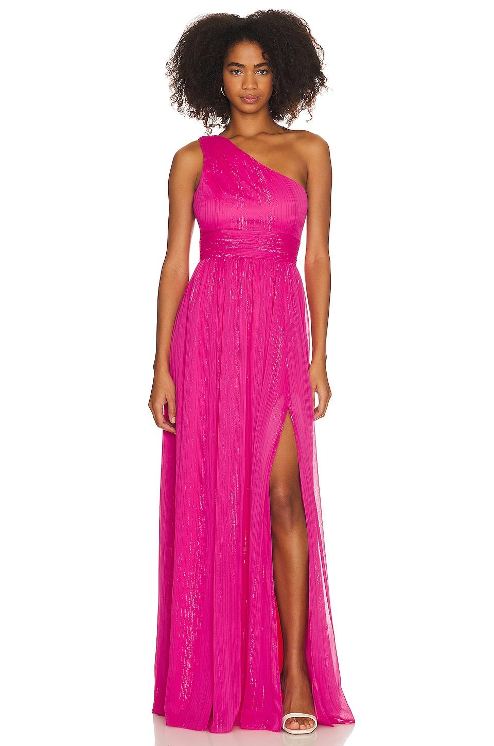 LIKELY Nixon Gown in Fuchsia by LIKELY