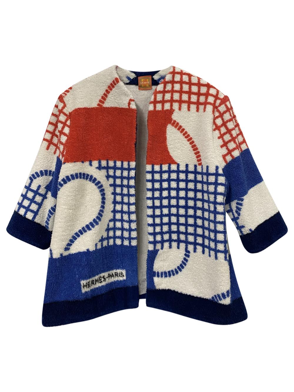 The Baseball Jacket Hermes Blue And White by LILY EVE The Baseball Jacket Hermes Blue And White by LILY EVE