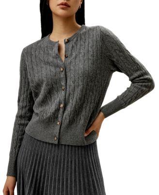 Baby Cashmere Cable-Knit Cardigan by LILYSILK