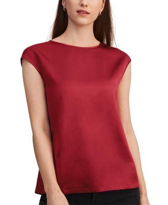 Basic Cap Sleeves Silk Tee by LILYSILK