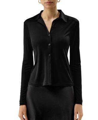 Basic Slim Silk Jersey Shirt by LILYSILK