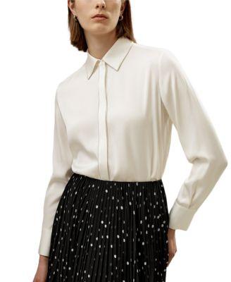 Beaded Chain Silk Shirt by LILYSILK
