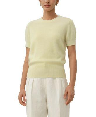 Brushed Cashmere Short-Sleeve Sweater by LILYSILK