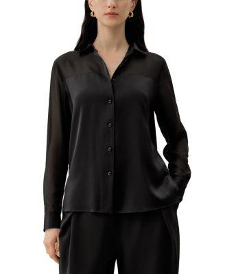 Button Down Silk Organza Shirt by LILYSILK