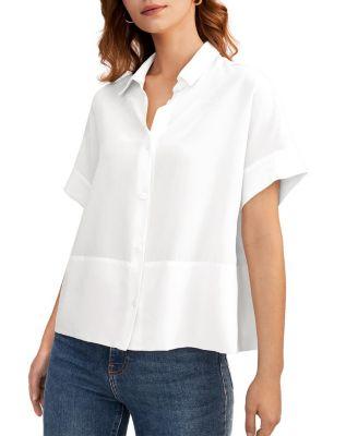 Casual Short Sleeves Loose Silk Shirt by LILYSILK