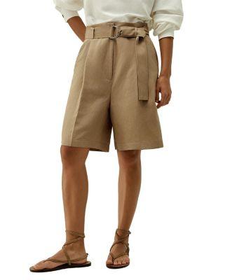 Chic Silk-Linen Blend Bermuda Shorts by LILYSILK