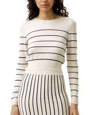 Cropped Silk-Knitted Long Sleeve Tee by LILYSILK