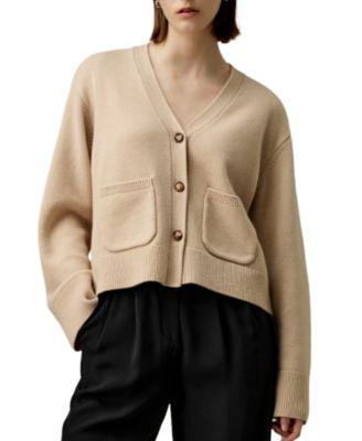 Cropped Wool-Cashmere Blend Cardigan by LILYSILK