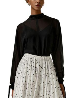 Floaty Batwing Sleeve Blouse Set by LILYSILK
