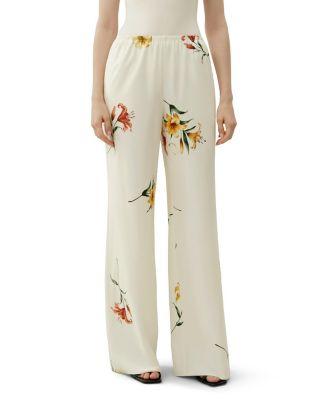 Lily Print Silk Pull-On Pant by LILYSILK