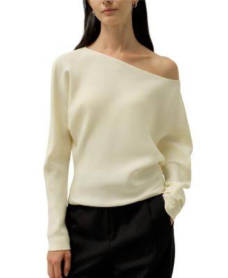 Long Sleeve Gathered Silk Top by LILYSILK