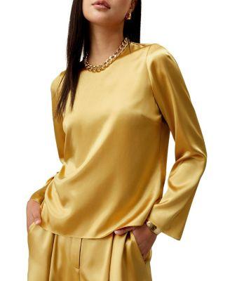 Minimalist Long Sleeve Silk Top by LILYSILK