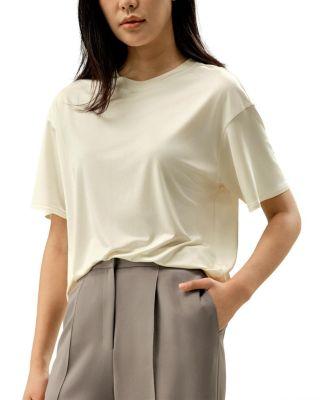 Oversized Silk Jersey Tee by LILYSILK