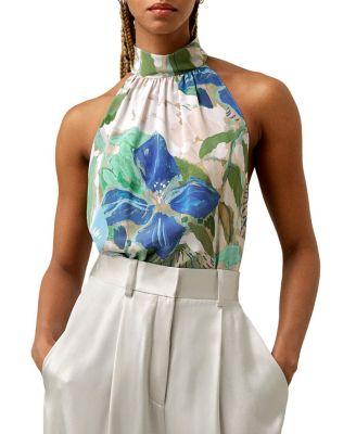 Praslin Mock Neck Silk Top by LILYSILK