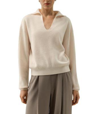 Ribbed Cashmere Polo Sweater by LILYSILK