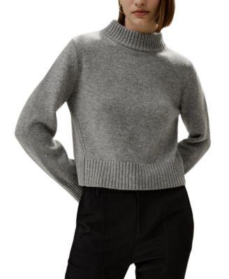 Ribbed Collar and Hemline Wool Cashmere Sweater by LILYSILK