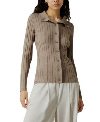 Ribbed Silk-Cashmere Blend Cardigan by LILYSILK