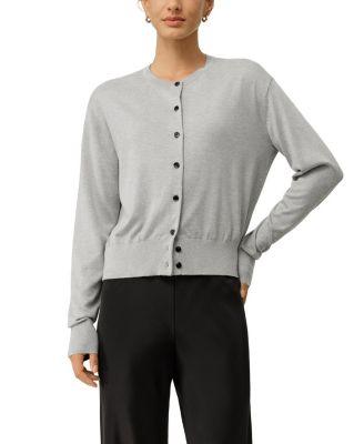 Round-Neck Silk Cashmere Cardigan by LILYSILK