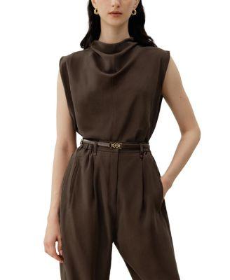 Sand Wash Silk Habotai Sleeveless Top by LILYSILK