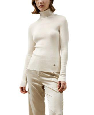 Seamless Silk-Cashmere Blend Turtleneck Sweater by LILYSILK
