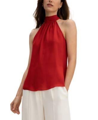 Silk Georgette Halter Neck Top by LILYSILK