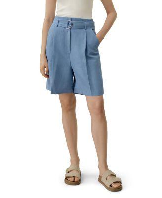 Silk Linen Belted Shorts by LILYSILK