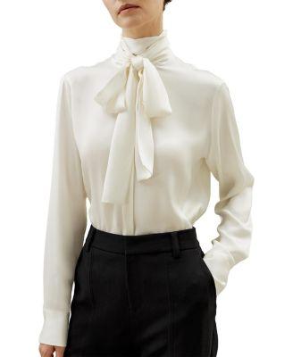 Silk Turtleneck Ribbon Blouse by LILYSILK