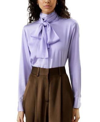 Silk Turtleneck Ribbon Blouse by LILYSILK