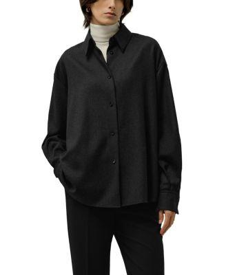 Silk-Wool Oversized Warm Shirt by LILYSILK