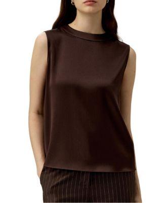 Sleeveless Round Neck Silk Top by LILYSILK