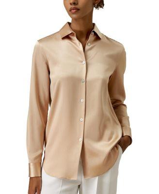 Spread Collar Silk Shirt by LILYSILK